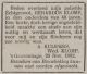Overlijdensbericht Gerardus Klomp, 1882 - Het nieuws van den dag van zaterdag 2 december 1882.